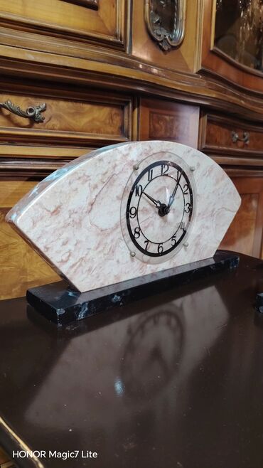 Ostali antikviteti: Stari Mermerni kaminski sat artdekor u ocuvanom i ispravnom stanju — 5