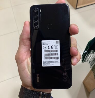 azercel nomre: Xiaomi Redmi Note 8, 64 GB, rəng - Qara, 
 Barmaq izi