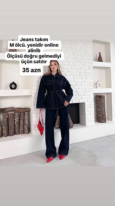 iqos iluma prime i: Jeans takım – tünd mavi rəngdə iki hissəli dəst. - Ölçü: M - Üst — 1