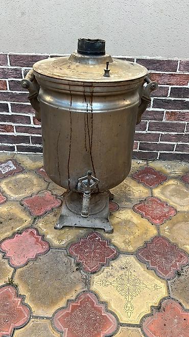 disqi sam: Böyük həcmli köhnə tip samovar 40 l çayxana qazanı - Material: metal — 1