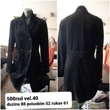 crne jakne: L (EU 40), Jednobojni, Sa postavom