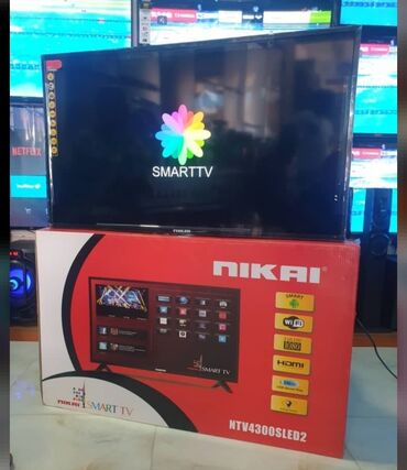 tv ekran qoruyucu: Новый Телевизор Nikai 43" FHD (1920x1080), Платная доставка