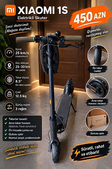 İşlənmiş Elektrik samokat 8", ≤ 250 Vt, 16 - 25 km/s, Ünvandan götürmə lalafo.az -da İşlənmiş Elektrik samokat 8", ≤ 250 Vt, 16 - 25 km/s, Ünvandan götürmə