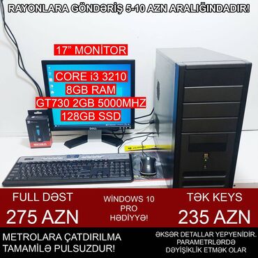 Masaüstü kompüterlər və iş stansiyaları: Oyun üçün Kompüter "Gaming Core i3 3210 GT730 2GB 128GB SSD” ⭐Tək — 3