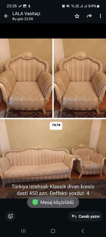 Divan və kreslo dəstləri: İşlənmiş, Divan, 2 kreslo lalafo.az -da Divan və kreslo dəstləri: İşlənmiş, Divan, 2 kreslo