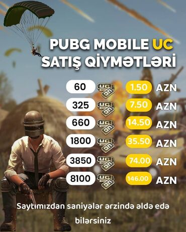 hesab 2.0: Pubg mobil ən ucuz uc-lər pubg mobile uc və hədiyyə kartları i̇ndi