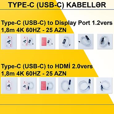 planşet kabro: Type-C Kabellər ⭐Type-C (USB-C) to Display Port 1.2vers 1,8m 4K 60HZ – — 2