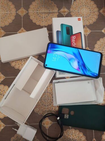 barter telefonlar: Xiaomi Redmi 9, 64 ГБ, цвет - Зеленый, 
 Отпечаток пальца