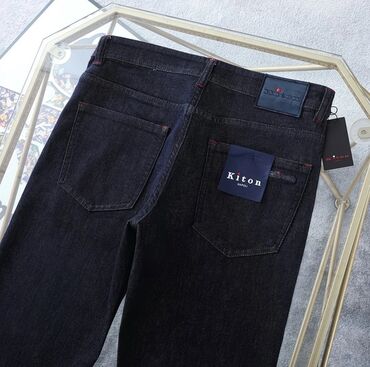 барсетка поясная: Мужские джинсы Kiton Napoli - Цвет: темно‑синий (индиго), однородный