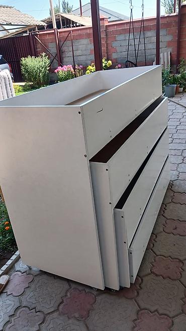bunk bed: Двухъярусная детская кровать, Б/у, ЛДСП, цвет - Белый — 3