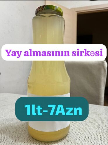 Souslar və ədviyyatlar: Yay almasının sirkəsi.Təbii və qatqısız məhsul.1litri 7