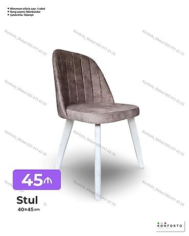 Stul – 40×45 sm - Yumşaq parça oturacaq və bel hissəsi, şaquli tikiş