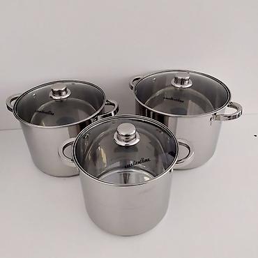 wet set collection intex: Set od 3 inox šerpe sa staklenim poklopcima – excellenceline - — 1