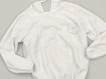 białe bawełniane bluzki z długim rękawem: Блузка, 4-5 р., 104-110 см, стан - Задовільний