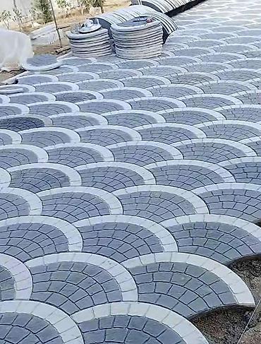 beton deşən: Dekorativ beton baxça/hasar döşəmə plitələri – yarımdairəvi — 1