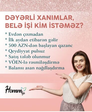 sürücülük iş elanları: Homm Life ilə evdən çıxmadan onlayn iş imkanı. Təklifin detalları: -