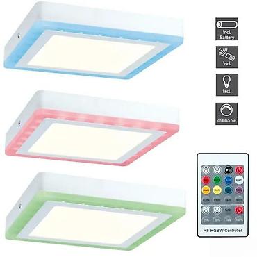 Rasveta: Paulmann Wall/Ceiling Sun RGB LED panel 245 × 245 mm, 2700K, 230V, alu — 22