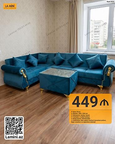 Künc Divan – La Mini - Ölçülər: 280 × 200 sm - Mexanizm: açılan