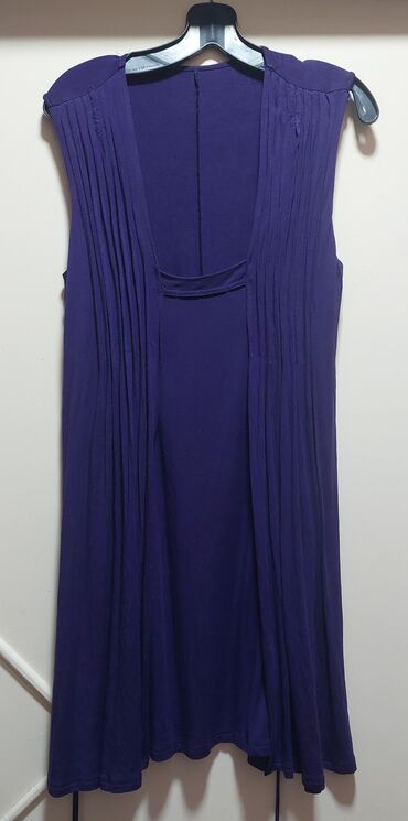 jednobojne haljine: L (EU 40), color - Blue, Evening, Short sleeves