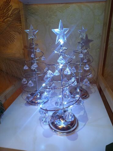 led projektor: Kristal bəzəkli LED işıqlı dekorativ “çam ağacı” fiquru qutuda -