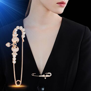 Другая женская одежда: Брошь, брошка, значок со стразами, фиксированная пряжка для рубашки - — 2