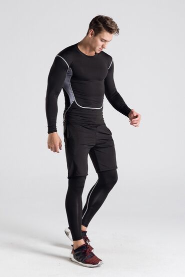 женские спорт костюмы: Спорттук костюм M (EU 38), 4XL (EU 48), түсү - Кара