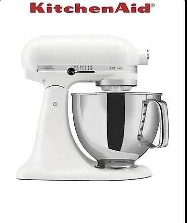 Блендеры, комбайны, миксеры: Стационарный планетарный миксер KitchenAid ARTISAN 4.8 л, фарфоровый — 1