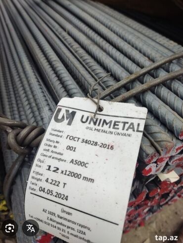 Armatur: Məhsul: Armatur dəmir çubuqları Təsvir: - Tikinti və beton — 15