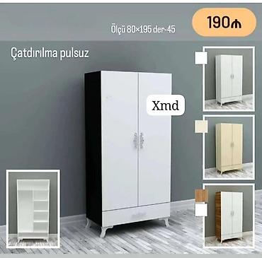 ucuz əşyalar: İkiqapılı paltar şkafı - Ölçü: 80×195 sm, dərinlik 45 sm - Rəng — 1