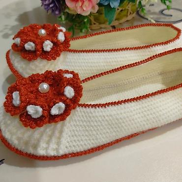 Домашние тапочки: Домашние тапочки, 38.5, Новый, цвет - Белый, Самовывоз — 9