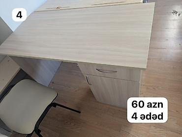 Ofis mebeli: Ofis masası – açıq ağac teksturalı laminat örtük. Xüsusiyyətlər: - — 1