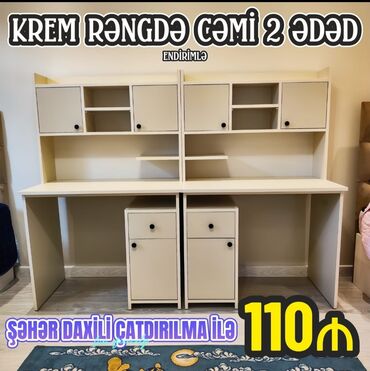 Uşaq masaları: Oğlan və qız üçün, Yeni, Siyirməli, Yazı masası, Stulsuz — 3