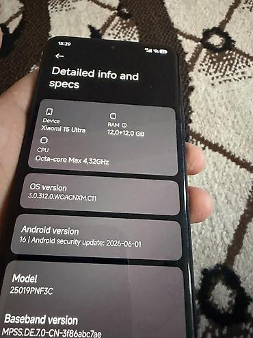 Мобильные телефоны и аксессуары: Xiaomi, 15 Ultra, Б/у, 256 ГБ, цвет - Черный, 1 SIM — 2