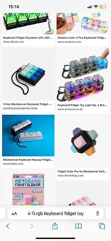 klaviatura brelok: Məhsul: RGB “Keyboard Fidget” açarlıq-kliker Xüsusiyyətlər: - — 2