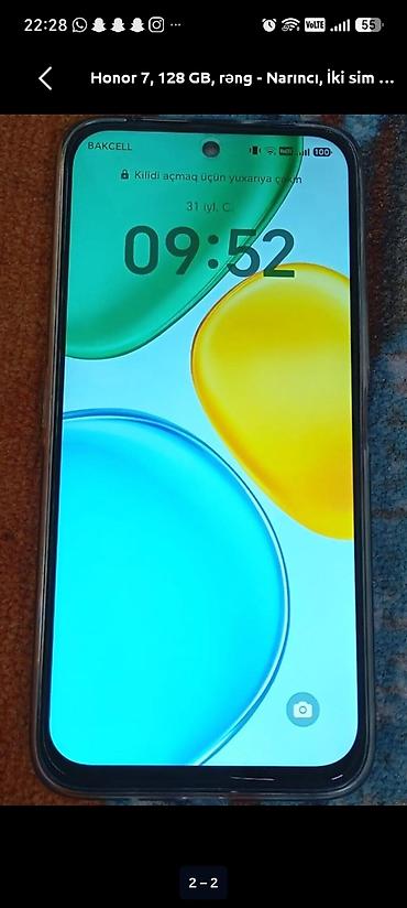 led ekran: Honor X7a, 256 GB, rəng - Narıncı, İki sim kartlı — 2