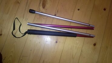 Tibbi geyim: Yığılabilir treking/yalnız gəzinti çubuğu - 4 hissəli alüminium