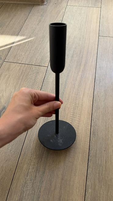 Şamdanlar: Minimalist şamlıq (şam qabı) – qara metal — 1