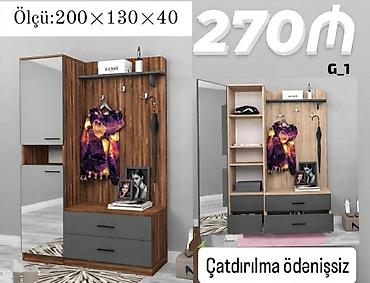 koridor dolabı: Dəhliz üçün çoxfunksiyalı dolab-komplekt - Ölçü: 200 × 130 × 40 sm - — 1