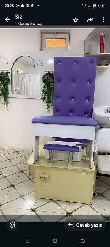 gozellik salonu mebel: Pedikür kreslosu və ayaq vanna sistemi - Rəng: bənövşəyi (yüksək bel — 1