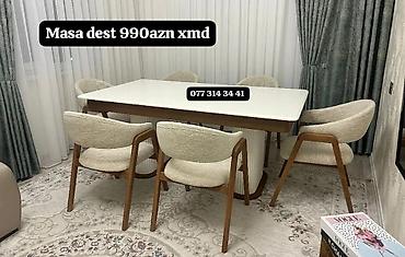 hamam kranti: Masa dəsti – 990 AZN (xmd) - Komplekt: 1 masa + 6 stul - Masa — 1