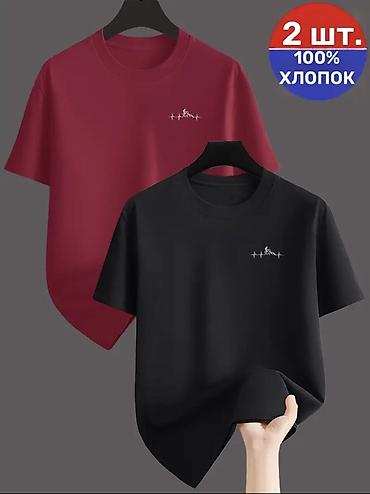 Kişi T‑şört dəsti – 2 ədəd, 100% pambıq XXL ölçü Qiymet cütüne aidi •