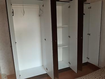 sifoner: Mebel: 5 qapılı paltar dolabı (güzgülü) - Rəng: tünd qəhvəyi fasad — 4