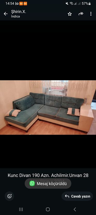 Masa və oturacaq dəstləri: Künc divan
