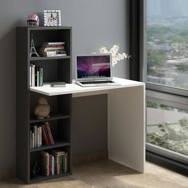 Sifarişlə yazı masaları: Dördbucaq masa, Stulsuz, Polkalı, Siyirməsiz, Türkiyə, Mat laminat — 7