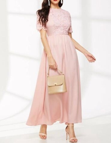 šarene haljine: Guess S (EU 36), color - Pink, Evening, Short sleeves