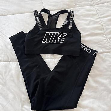 jordan rančevi: Nike ženski trening set – sportski grudnjak + helanke - Boja: crna sa — 4
