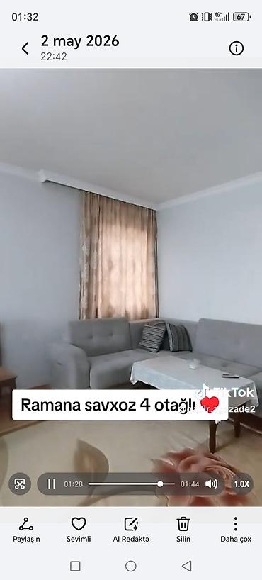 savxoz: Ramana sovxoz ərazisində 4 otaqlı mənzil/ev. Xüsusiyyətlər: - Geniş — 2