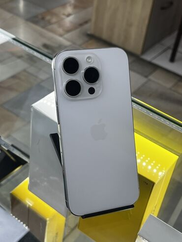 айфоны бесплатно: IPhone 16 Pro, Колдонулган, 128 ГБ, White Titanium, Куту, Бөлүп төлөө менен, 100 %