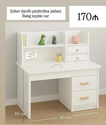 Детская мебель: Uşaq/yeniyetmə üçün funksional yazı masası - Ölçülər: 90 sm en, 80 sm — 1