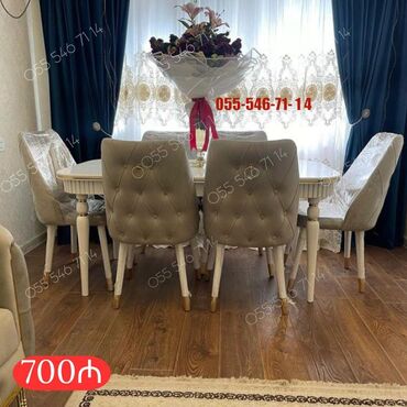 Masa və oturacaq dəstləri: Qonaq otağı üçün, Yeni, 6 stul